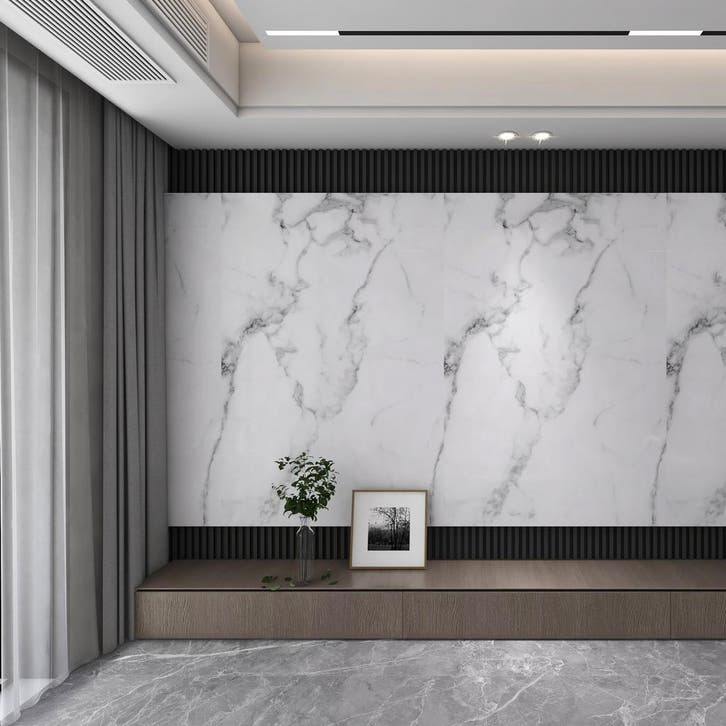 Wandpaneel Bladel set van 4 panelen 120x60 cm White Marble [, Doe-het-zelf en Verbouw, Platen en Panelen, Verzenden