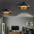 vidaXL Plafondlampen 2 st halfrond E27 zwart en goudkleurig, Verzenden, Nieuw
