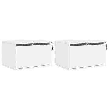 Nachtkastjes Zwevend LED - Wit | Retourdeal 51% Korting, Ophalen of Verzenden, Zo goed als nieuw, 45 tot 65 cm, Minder dan 55 cm