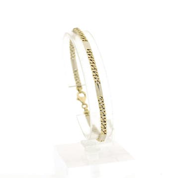 Bicolor gouden schakelarmband, Sieraden, Tassen en Uiterlijk, Ophalen of Verzenden, Gebruikt, Goud, Goud
