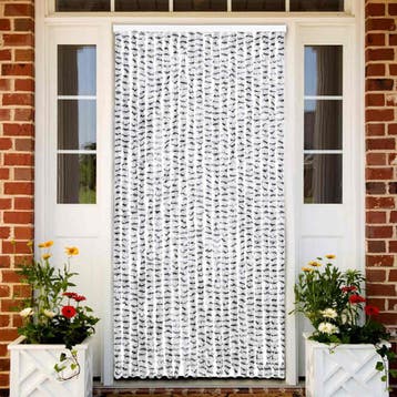 vidaXL Vliegengordijn 90x220 cm chenille licht- en, Verzenden, Nieuw, Grijs