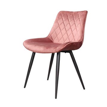 DS4U - Benito eetkamerstoel - Set van 6 - Roze - Velvet, Ophalen of Verzenden, Nieuw