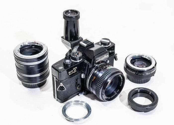 Minolta SRT Super + 1,7/50mm + acc. | Analoge camera, Audio, Tv en Foto, Fotocamera's Analoog