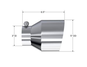 MBRP Universal T304 Stainless Steel Tip, 3in ID / 5in OD Out, Auto-onderdelen, Ophalen of Verzenden, Nieuw
