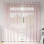 vidaXL Gordijnen voile met lussen 2 st 140x245 cm lichtroze, Verzenden, Nieuw