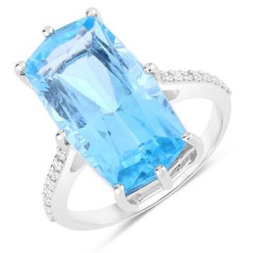 Zonder minimumprijs - Ring - 14 karaat Witgoud - 10.72ct., Nieuw