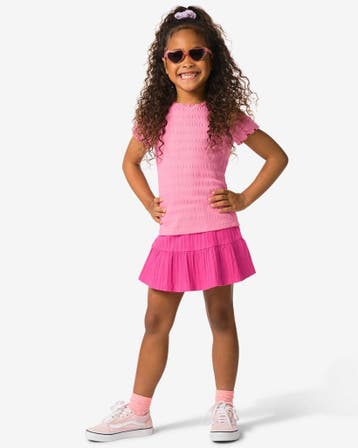 HEMA Kinderbroekrok A-lijn rib donkerroze, Verzenden, Nieuw