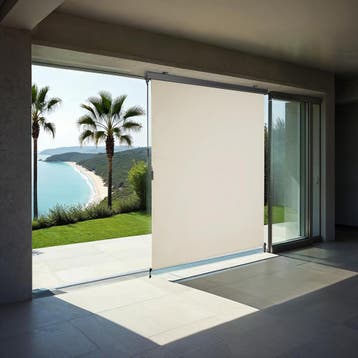 Zonnescherm Eloise met 2 wandhouders - 140 x 250 cm, beige, Verzenden, Nieuw