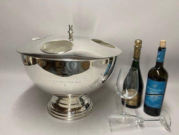 Champagne koeler - Zilver verguld messing - voor vier tot, Nieuw
