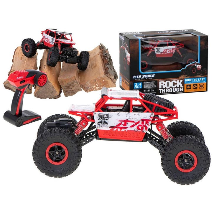 RC Voertuig Rock Crawler - RC Auto - 2.4 Ghz - 1:18 - Rood -, Kinderen en Baby's, Speelgoed | Racebanen, Ophalen of Verzenden