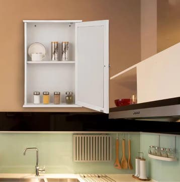 Witte Badkamer Spiegelkast – Wandkast met Opbergruimte, Verzenden, Nieuw