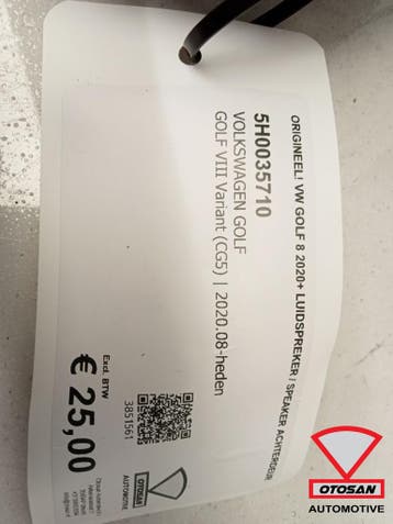 Origineel! VW Golf 8 2020+ Luidspreker / Speaker Achterdeur, Ophalen, Gebruikt, Volkswagen