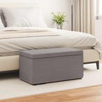 vidaXL Kruk Taupe 81 x 41 x 40 cm Stof en Geëngineerd Hout, Verzenden, Nieuw