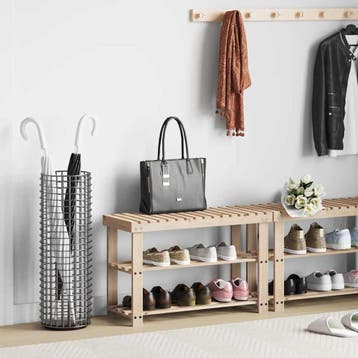 vidaXL Schoenenrek met bankje 2-in-1 massief vurenhout, Huis en Inrichting, Verzenden, Nieuw
