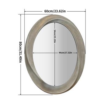 Ovale Barok Wandspiegel Zilver Klassieke Decor Spiegel 60x80, Verzenden, Nieuw