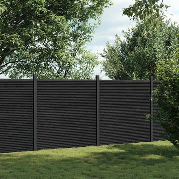 vidaXL Schuttingpaneel 353x186 cm HKC grijs, Tuin en Terras, Verzenden, Nieuw, Kunststof, 1 tot 2 meter