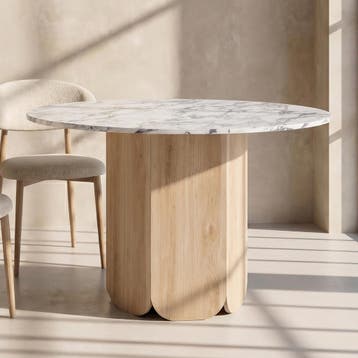 *WOONWINKEL* Ronde Eettafel Vijfhoekpoot Lichtgrijs, Huis en Inrichting, Tafels | Eettafels, Verzenden, Nieuw