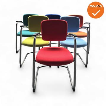 Set van 6 - Ahrend 4230 / 262 - Meerkleurig - Zilvergrijs..., Vergader- of Presentatieruimte, Ophalen of Verzenden, Gebruikt, Stoel