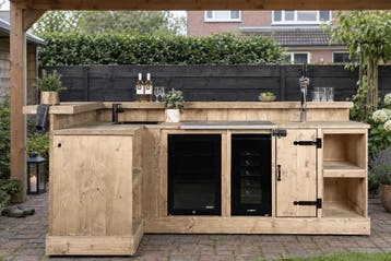 Bar Varia - Steigerhouten Hoekbar voor Tuin - Stilt, Huis en Inrichting, Nieuw