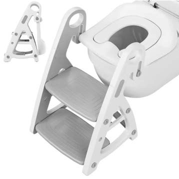 2-in-1 kindertoilettrainer met trap en PU-vulling, Verzenden, Nieuw
