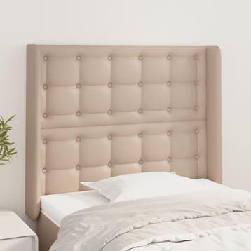 vidaXL Hoofdbord met randen 103x16x118/128cm kunstleer, Verzenden, Nieuw, Bruin, Overige materialen