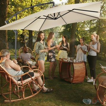 Parasol Apollon met slinger 2,5 x 2,5 m - beige, Verzenden, Nieuw