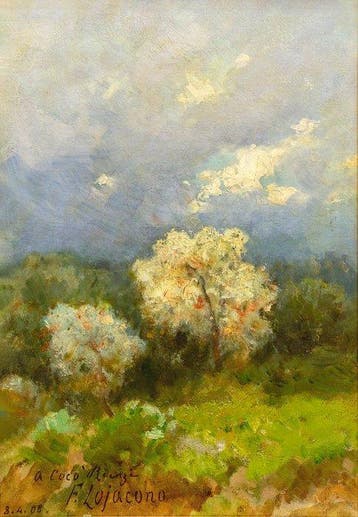 Francesco Lojacono (1838-1915) - Mandorlo fiorito