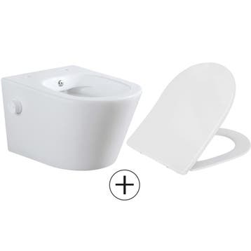 Wiesbaden Vesta Wandcloset Rimless met Bidetkraan - Koud, Doe-het-zelf en Verbouw, Sanitair, Ophalen of Verzenden, Nieuw