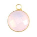 Crystal glas hanger rond 12mm Light rose opal-Gold (Nikke..., Ophalen of Verzenden, Nieuw, Bedel