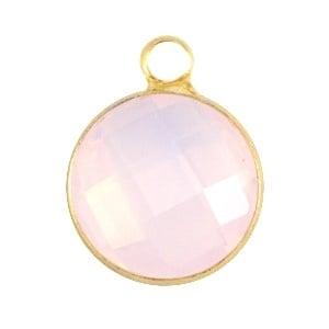 Crystal glas hanger rond 12mm Light rose opal-Gold (Nikke..., Ophalen of Verzenden, Nieuw, Bedel