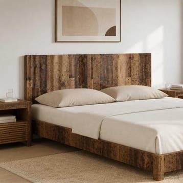 vidaXL Wandgemonteerd Hoofdeinde HOORN Oud hout Bewerkt hout, Verzenden, Nieuw, Bruin, Hout