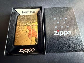 Zippo - Sexy girl billar - Zakaansteker - messing, Nieuw
