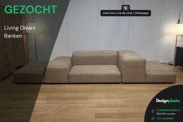 GEZOCHT: Living Divani Bank — Directe Inkoop in Elke Staat, Huis en Inrichting, Ophalen of Verzenden, Nieuw, Living Divani