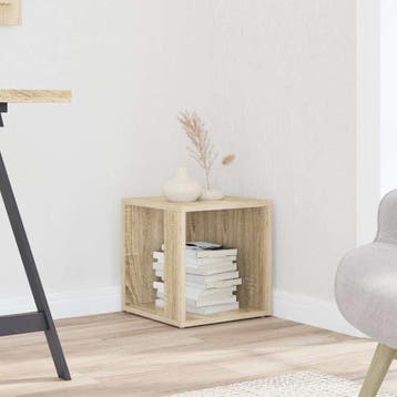 vidaXL Bijzettafel 33x33x34,5 cm bewerkt hout sonoma, Verzenden, Nieuw