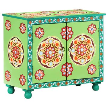 vidaXL Dressoir handgeschilderd 70x35x60 cm mangohout, Verzenden, Nieuw, 50 tot 100 cm, 25 tot 50 cm