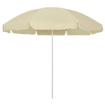 vidaXL Strandparasol 240 cm zandgeel, Tuin en Terras, Verzenden, Nieuw, 2 tot 3 meter, Strandparasol