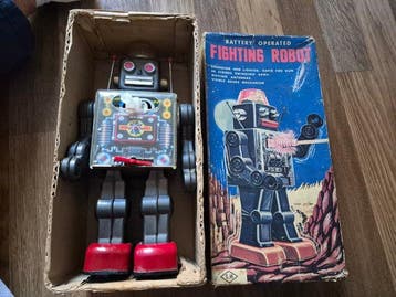 Horikawa - Blikken speelgoed - Battery Operated Fighting, Antiek en Kunst