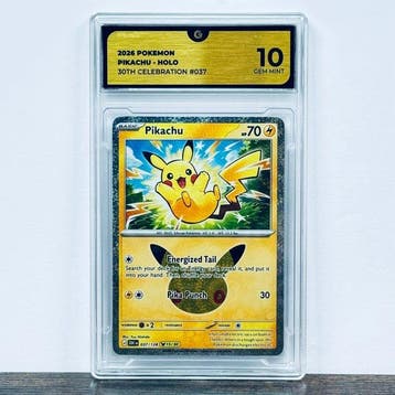 Pokémon Graded card - Pikachu 037 - 30th Anniversary –, Nieuw