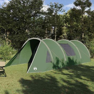 vidaXL Tunnel Tent 4-Person 4-persoons Groen en Wit, Verzenden, Nieuw, Tot en met 2