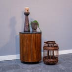 Salontafel Mangohout Rond Levi 40 cm, Huis en Inrichting, Tafels | Salontafels, Verzenden, Rond, Nieuw, Industriële meubels