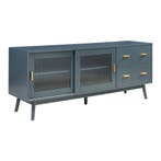 Tv-meubel Susa met lades en schuifdeuren met glas 160x40x65, Verzenden, Nieuw