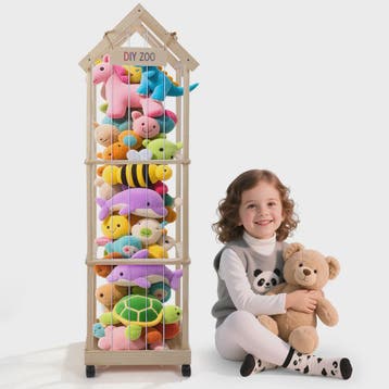 Wooden Cuddly Toy Storage, Stuffed Toy Storage with 360° Bra, Verzenden, Nieuw