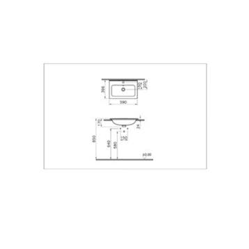 Wastafel Plieger Vitra Mia 1 Kraangat 40x60 cm Met Overloop, Ophalen of Verzenden, Nieuw