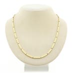 Gouden staafjes schakelcollier; 46,5 cm (Ketting), Ophalen of Verzenden, Gebruikt, Overige kleuren, Goud
