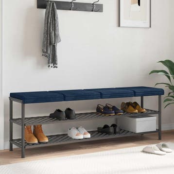 vidaXL Bankkussen 4 st Pluche Corduroy Marineblauw Diepte 35, Huis en Inrichting, Woonaccessoires | Kussens, Verzenden, Nieuw
