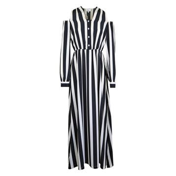 Heart Mind • zwart wit gestreepte maxi jurk • 34, Verzenden, Wit, Nieuw, Heart Mind