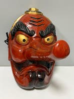 Noh masker - Hout, Extra-groot (44 cm) Japans handgesneden