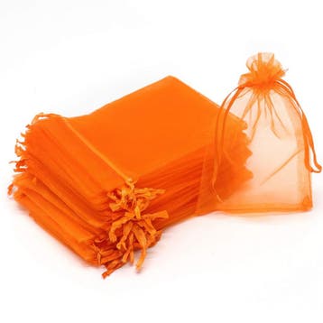 Organza Zakjes - 7x9 cm - Oranje - 50 Stuks - Cadeauzakjes, Verzenden, Nieuw