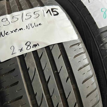 2 x Nexen 195-55-15 Zomerbanden 8mm, Gebruikt, 15 inch, Ophalen of Verzenden, Band(en)