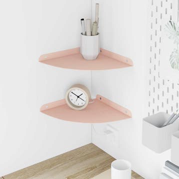 vidaXL Hoek Vloeiende Plank 2 st Roze 24 x 24 x 2 cm, Huis en Inrichting, Verzenden, Nieuw